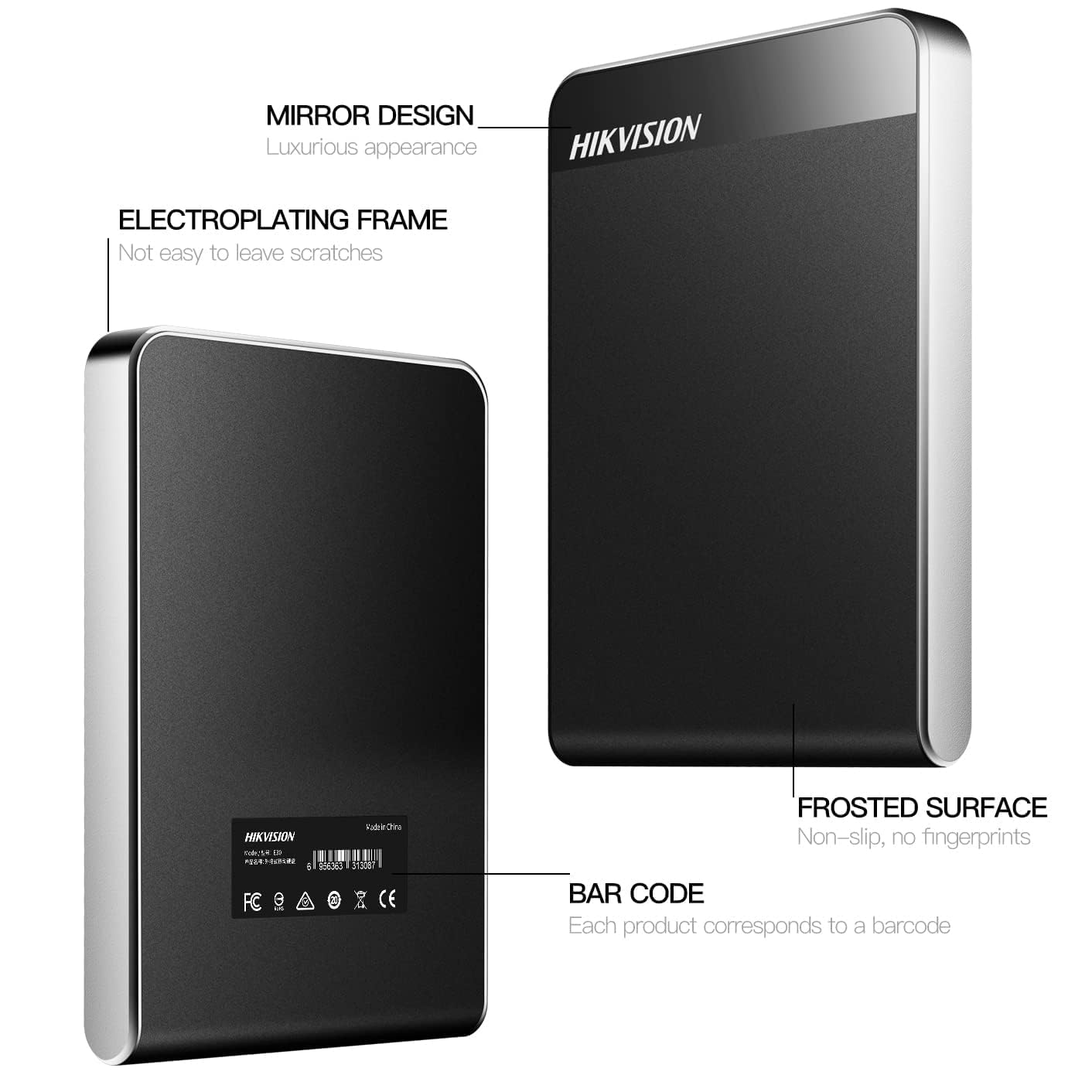 - Hikvision External Hard Drive | 1TB | Ultra-Thin 2.5 Inch Portable USB -