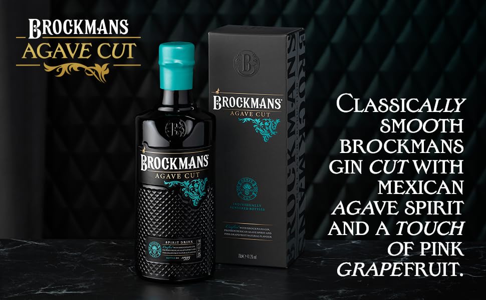 Brockmans Agave Cut crafted with Brockmans Gin, premium Mexican Agave Spirit and Pink Grapefruit, a small batch production 70cl, with gift box 41.2% abv