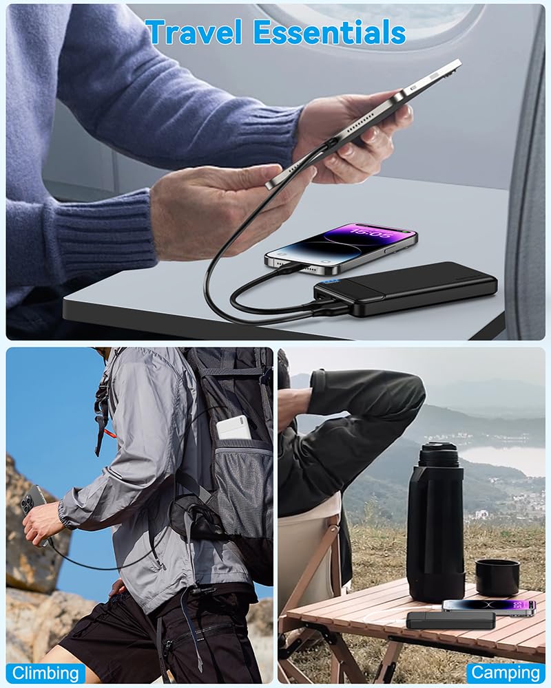 AsperX 2-Pack Power Bank Portable Charger Fast Charging 10000mAh, PowerBank USB C Input and Output, Battery Pack Compatible with iPhone, Samsung, Huawei, iPad, Tablets and More