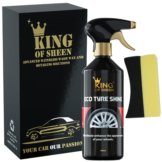 - King of Sheen Eco Tyre Shine | Tyre Black And Applicator Sponge -