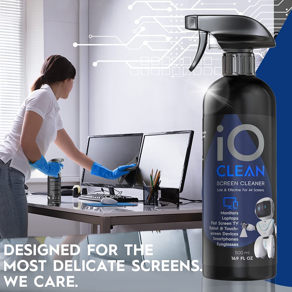 - Screen Cleaner Spray | 16oz - 473ml | Microfiber Cloth and 2 Sprayers -
