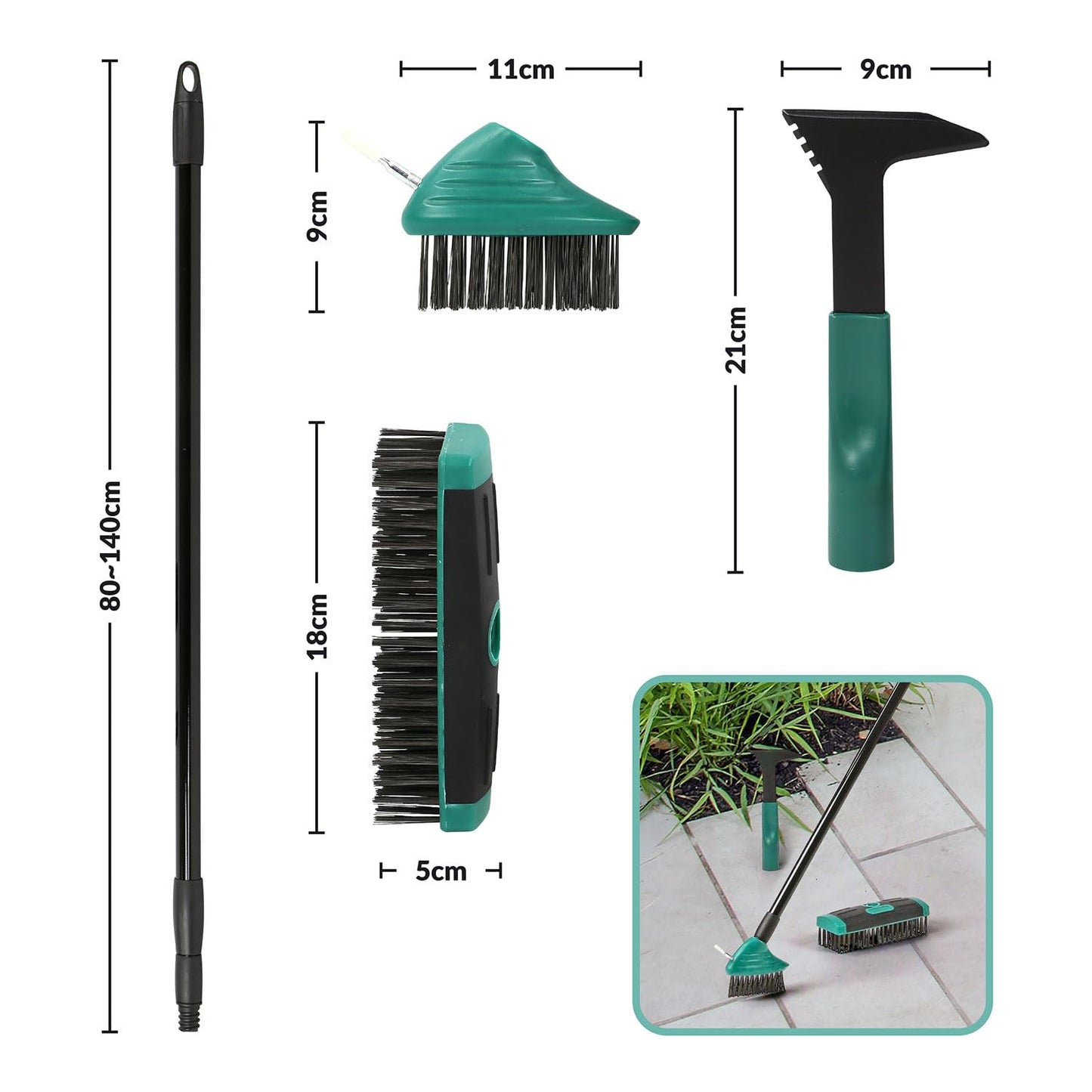 - Taylor & Brown | 4 in 1 Telescopic Weed Remover Brush -