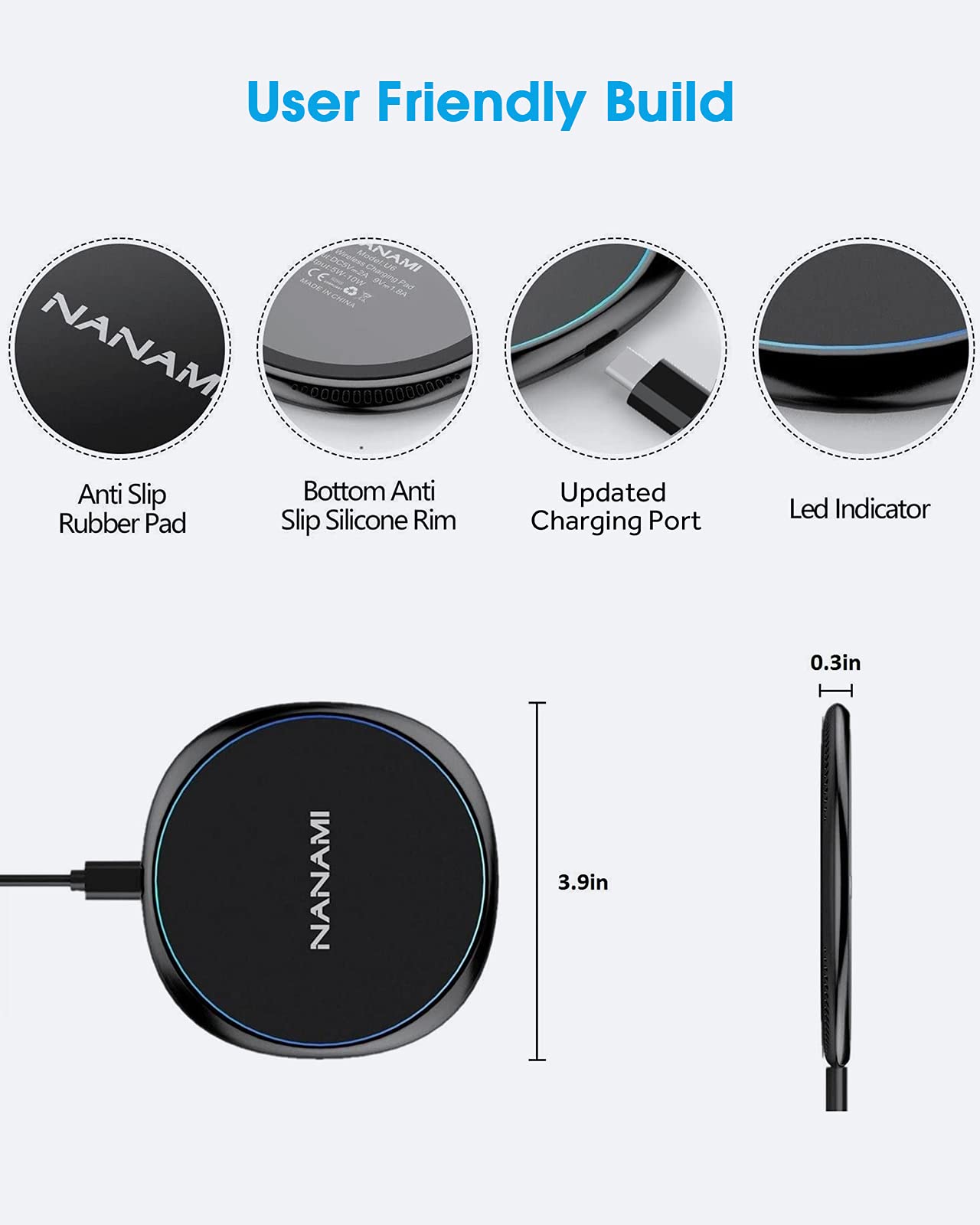 - NANAMI Wireless Charger for iPhone and Samsung -
