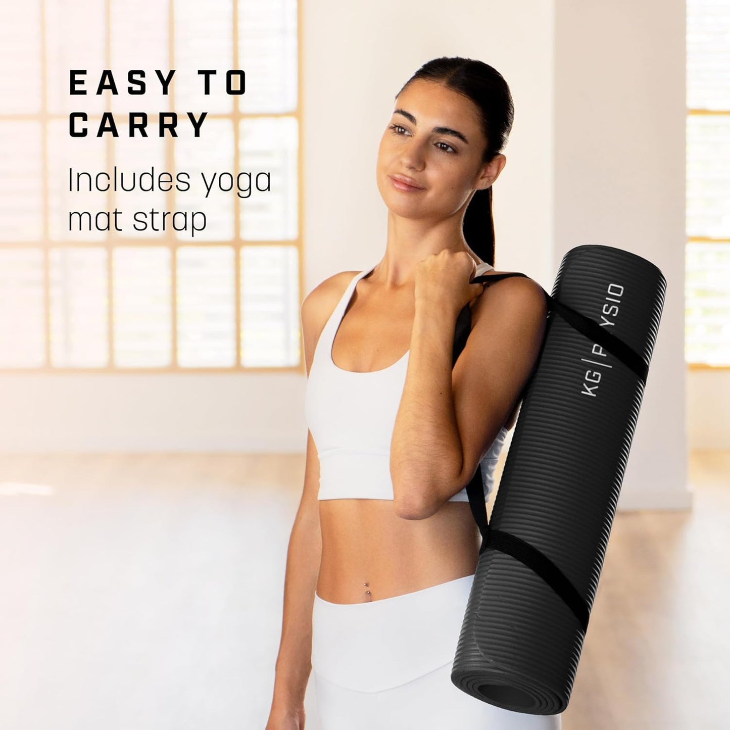 - Yoga Mat by KG Physio | 8mm Thick Yoga Mats for Women and Men | Foam Exercise Mats | Thick Non Slip Gym Mats Pilates Mat for Home Workout at Home Fitness | Foam Mats Thick Yoga Mat Strap Included