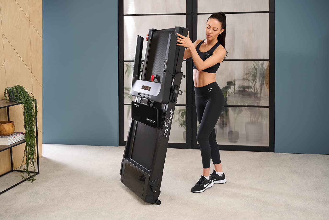 - JTX Slimline Flat Folding Treadmill | Ready Assembled | 16kph | Compact, Motorised Running Machine -