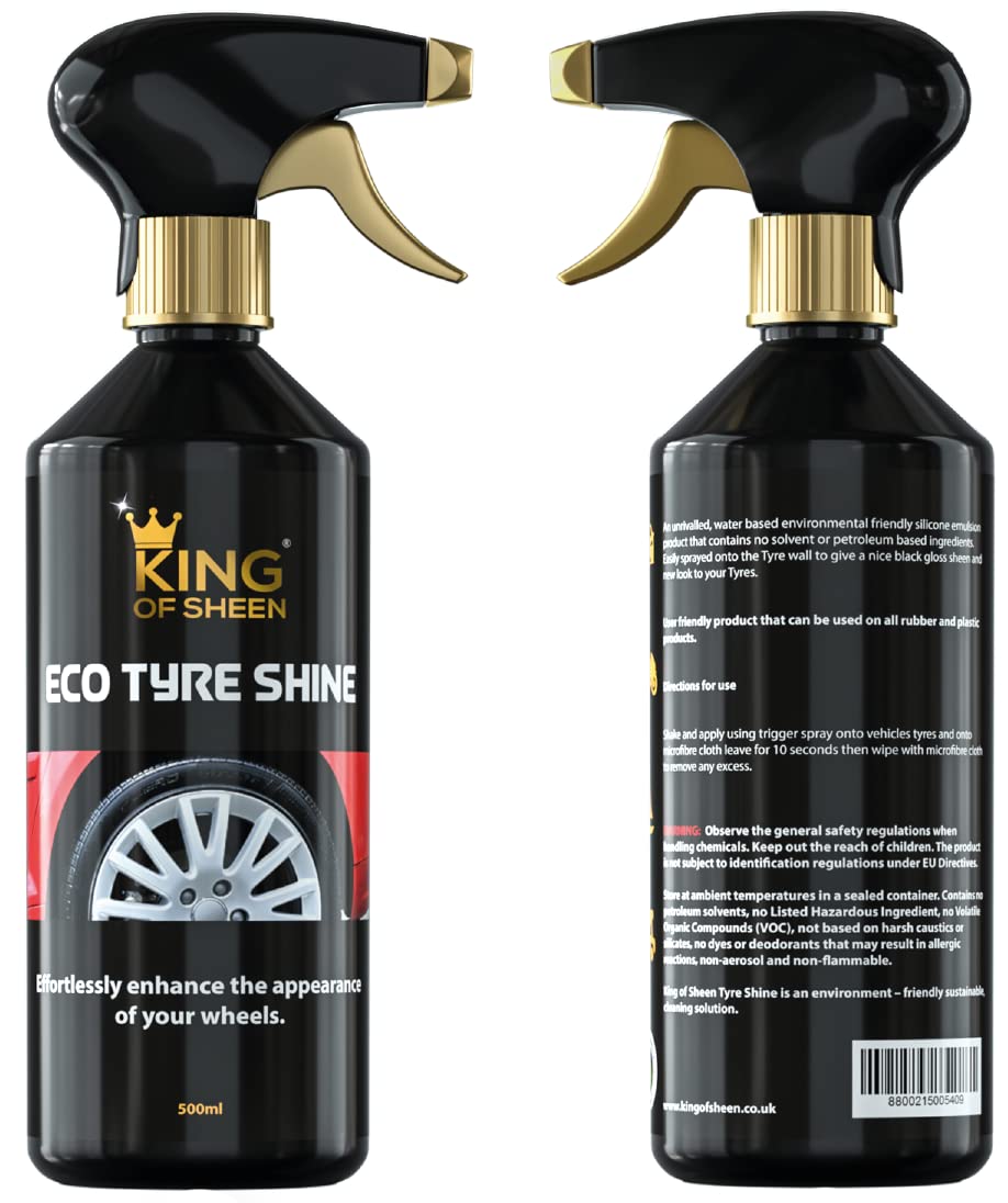 - King of Sheen Eco Tyre Shine | Tyre Black And Applicator Sponge -