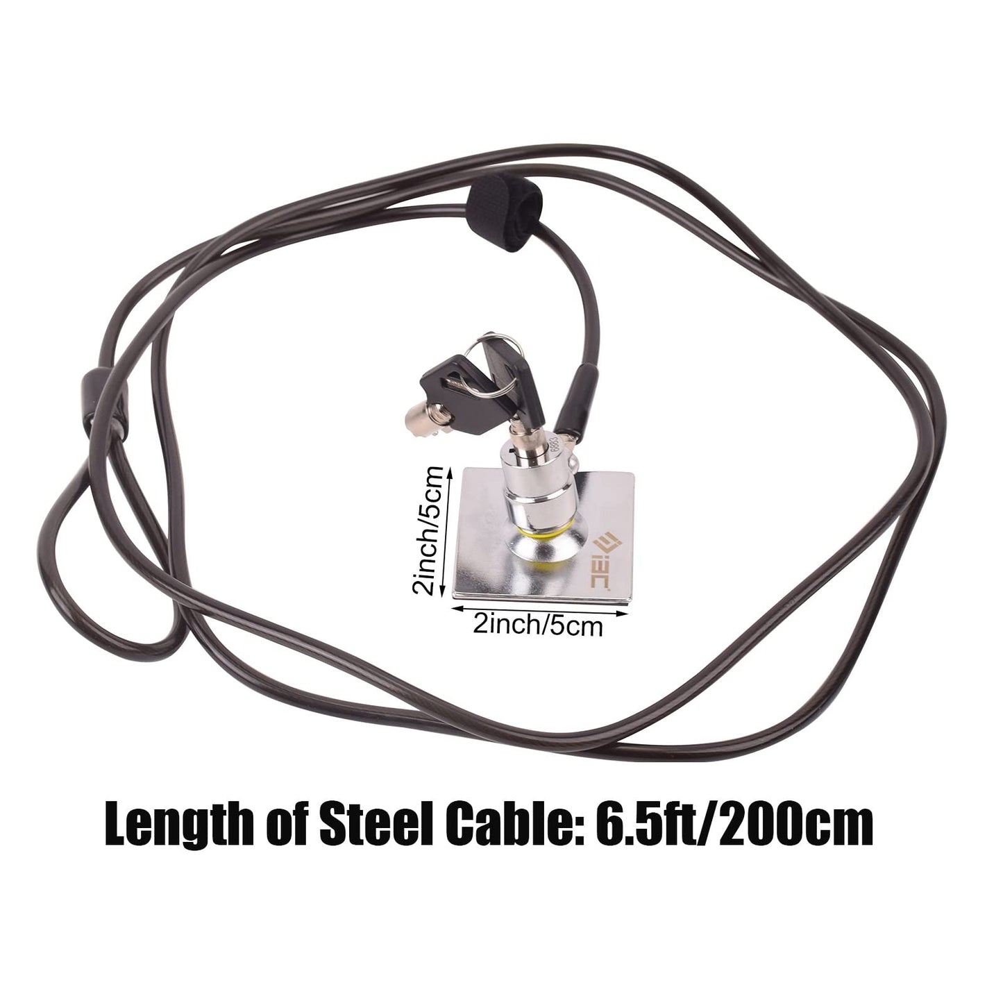 - I3C Anti-Theft Laptop Lock Cable | Anchor Plate & 2 Keys | Security Lock -