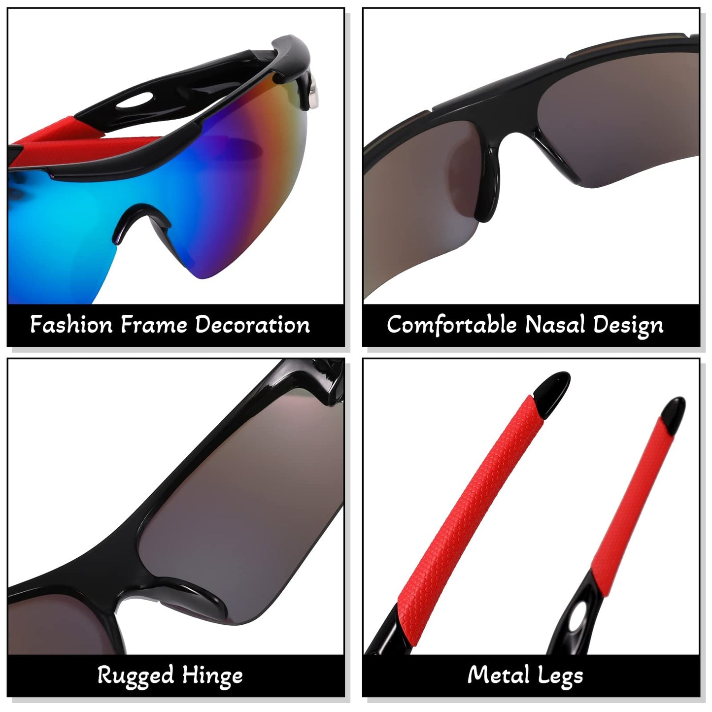 - Firtink 3 Pack Polarized Sports Sunglasses | Fashion Windproof Cycling Glasses -