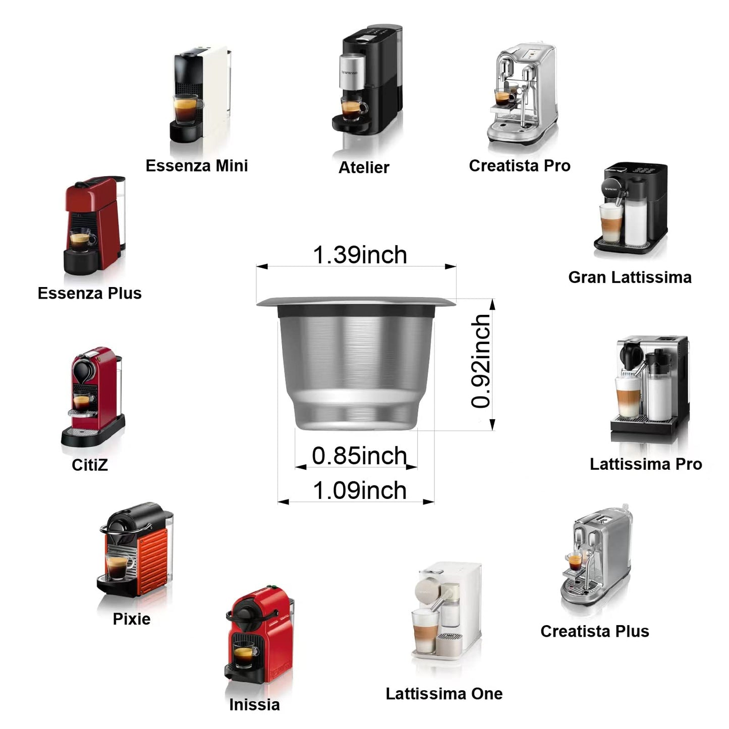 - Triplot Reusable Capsules for Nespresso OriginalLine | 6pcs Refillable Coffee Pods | Nespresso OriginalLine Machine -