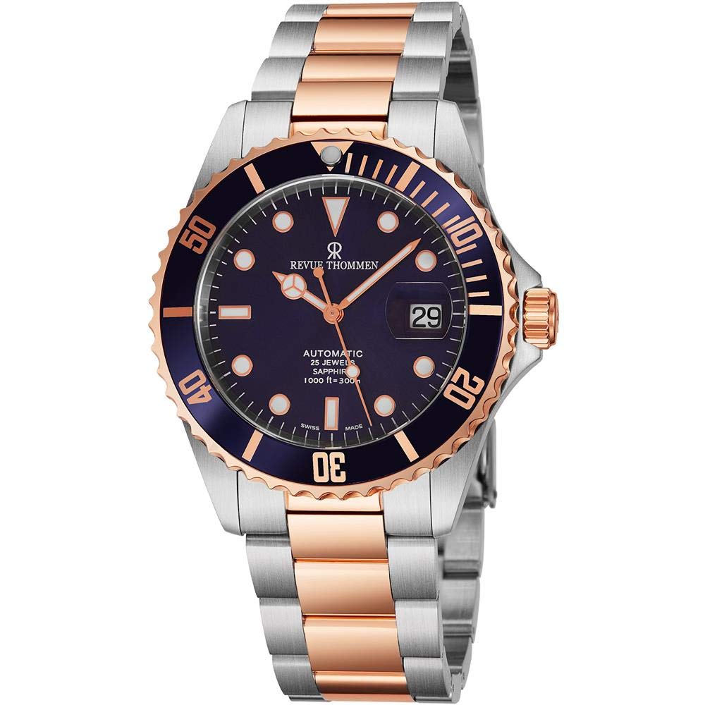 - Revue Thommen Mens Diver Watch | Automatic Sapphire Crystal | Swiss Made - Cool Diving Watch For Men | Waterproof 300 Meters -