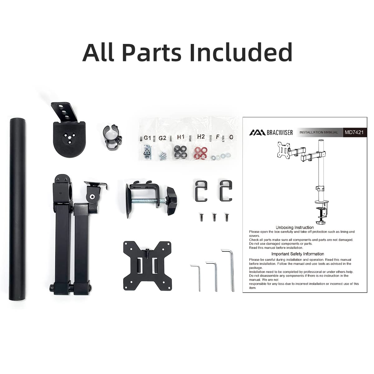 - Single Monitor Arm Desk Mount | Max. Load 10kg | Adjustable Mount | Tilt Swivel Rotation -