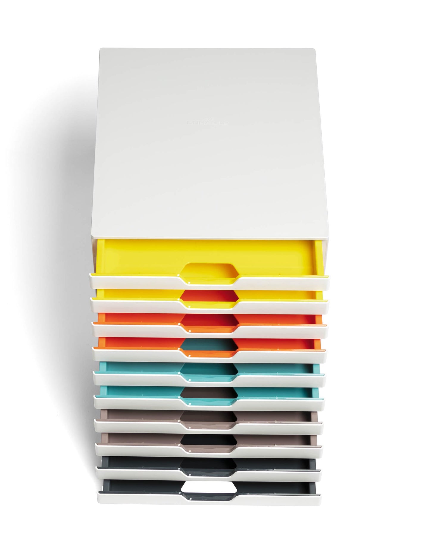 - Durable VARICOLOR MIX 10 Drawer Unit | Desktop Drawer Set with 10 Colour Coded Draws | Ideal for Storing Documents and Paper Work -