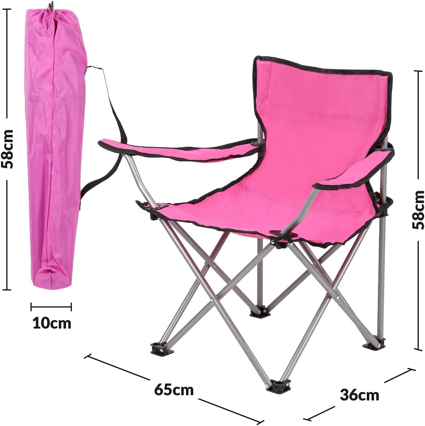 - Greenfields Lightweight Folding Kids Camping Garden Chair | Heavy Duty Steel Frame | Ages 2 to 6 Years Old -