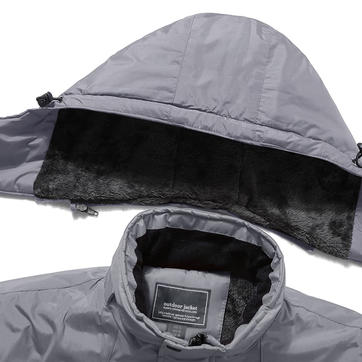 - KEFITEVD Mens Ski Jacket | Breathable Warm Lined Winter Jacket | With Removable Hood -