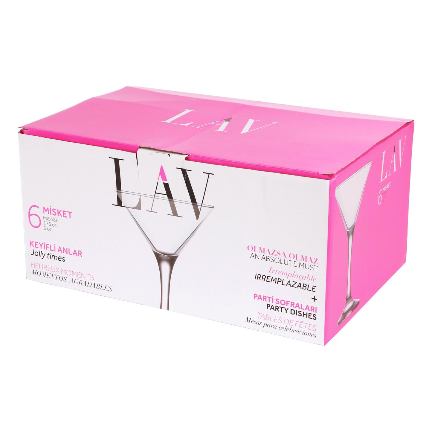 - LAV 12x Clear 175ml Misket Martini Glasses - Espresso Margarita Champagne Cocktail Gin -
