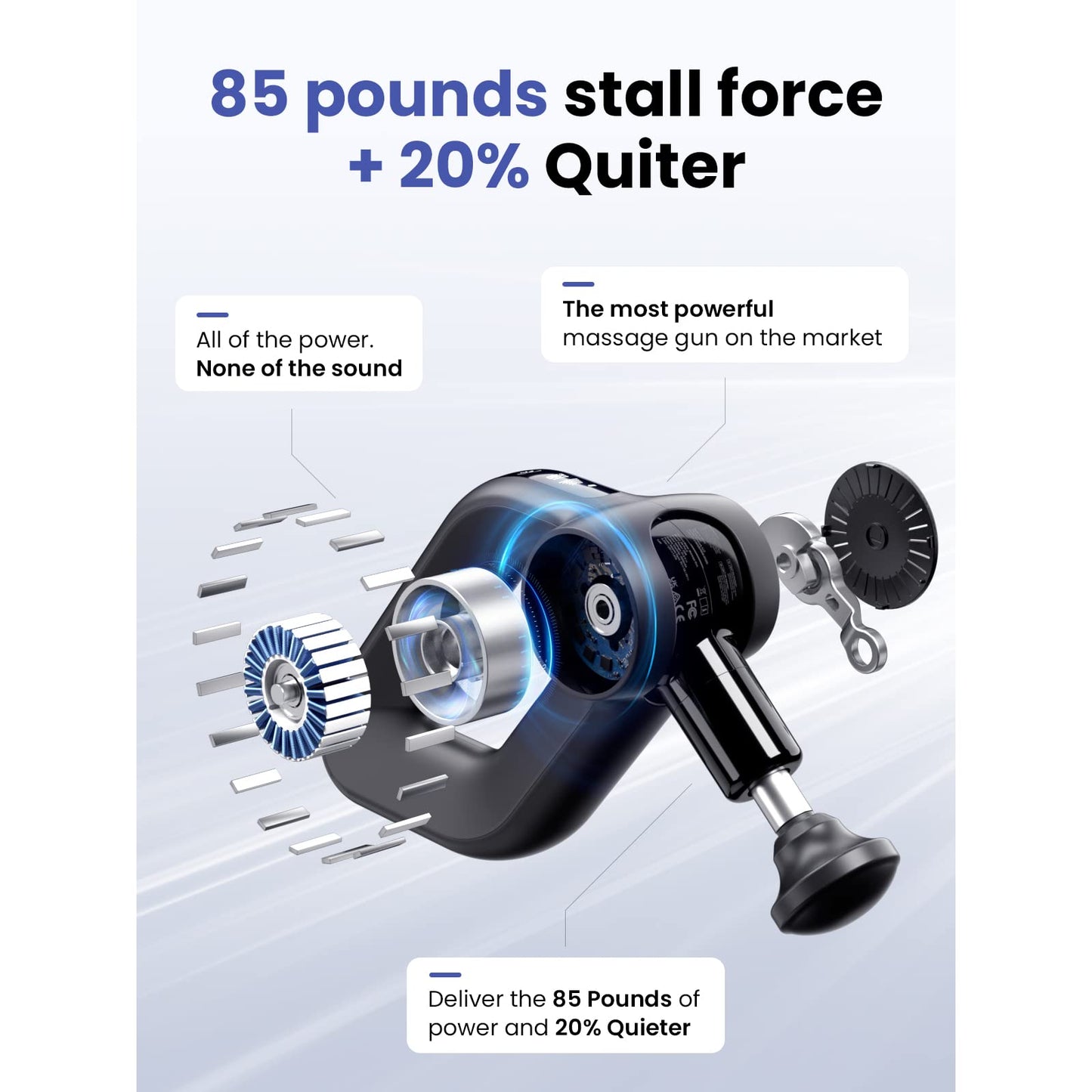 Bob and Brad D6 Pro Massage Gun with 16mm Amplitude, Massage Gun Deep Tissue Percussion Muscle Massage Gun, Quiet Handheld Electric Massager for Neck and Back Pain Relief, Great Gifts