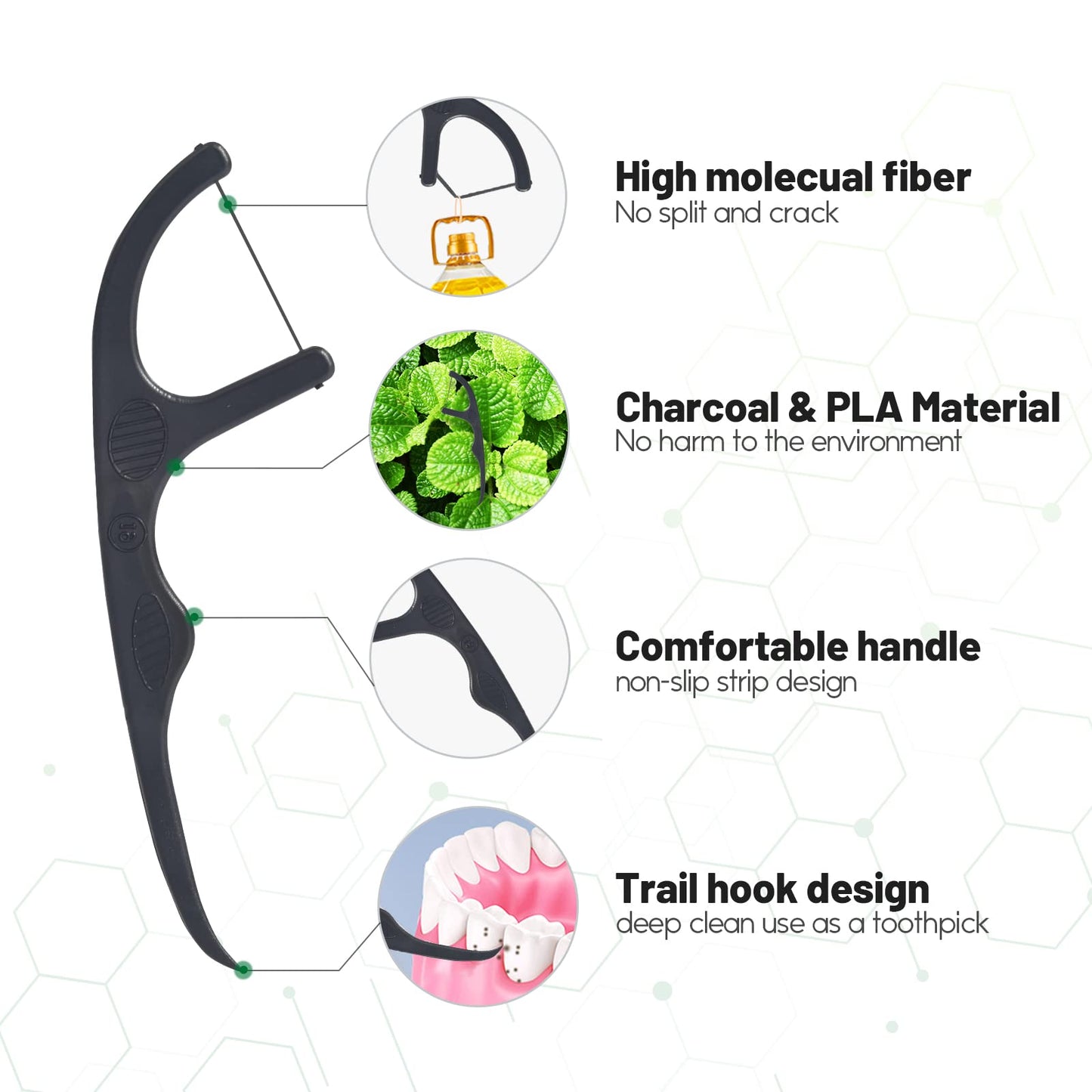 Dental Floss Sticks, Floss Picks, Dental Floss Toothpick Mint,Natural Eco-Friendly Vegan Sustainable Dental Floss,Teeth Stick(50 Picks)