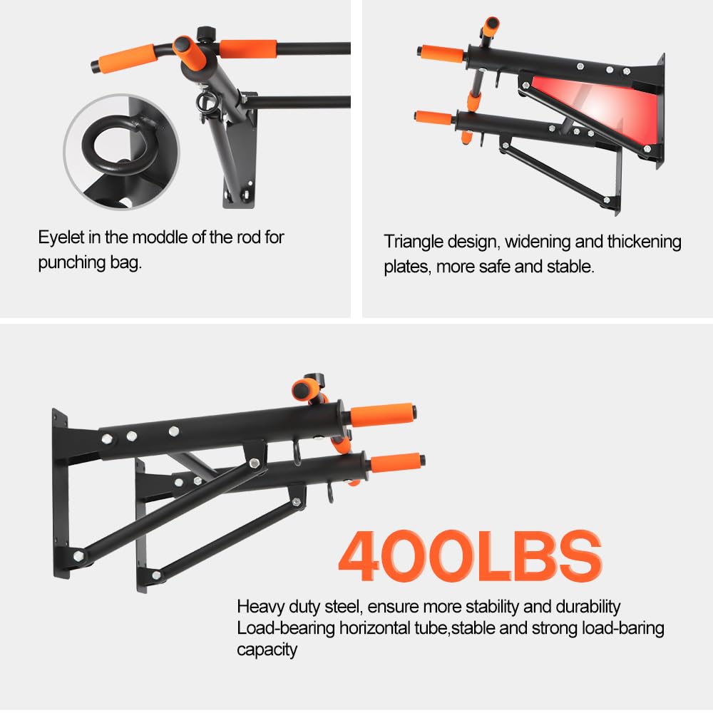 - Pull Up Bar | Wall Mounted Chin Up Bar | Portable Detachable Fitness Bar -