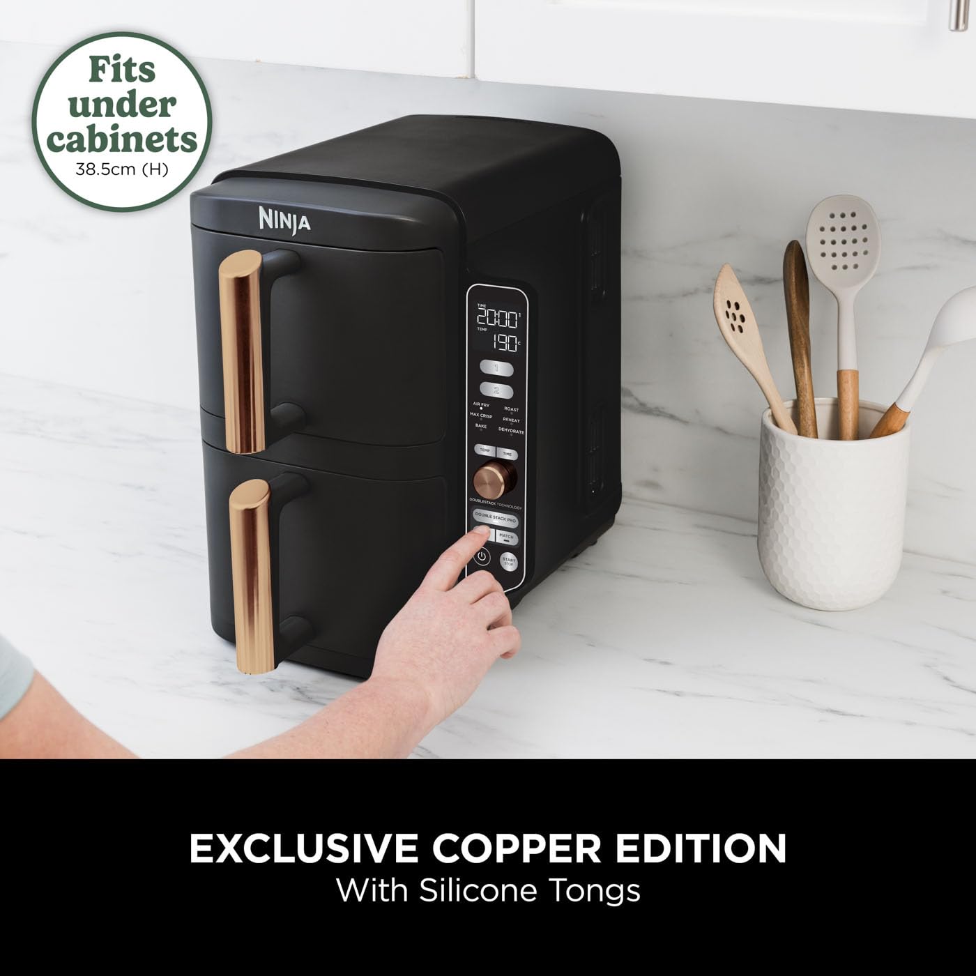 - Ninja Double Stack XL Air Fryer | Vertical Dual Drawer Air Fryer 4 cooking levels -