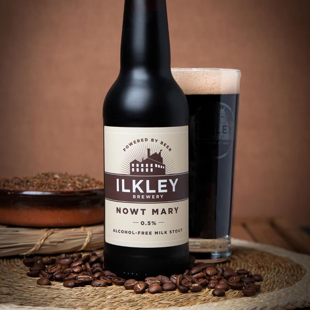 - Ilkley Brewery Alcohol Free Beers Nowt Mary Stout | Non-Alcoholic Ale Coffee Milk Stout 0.5% ABV Dark Beer | 12 x 330ml Bottles | Low Carb, Low Calorie Zero Alcohol Beers | Local Yorkshire Craft Ale -