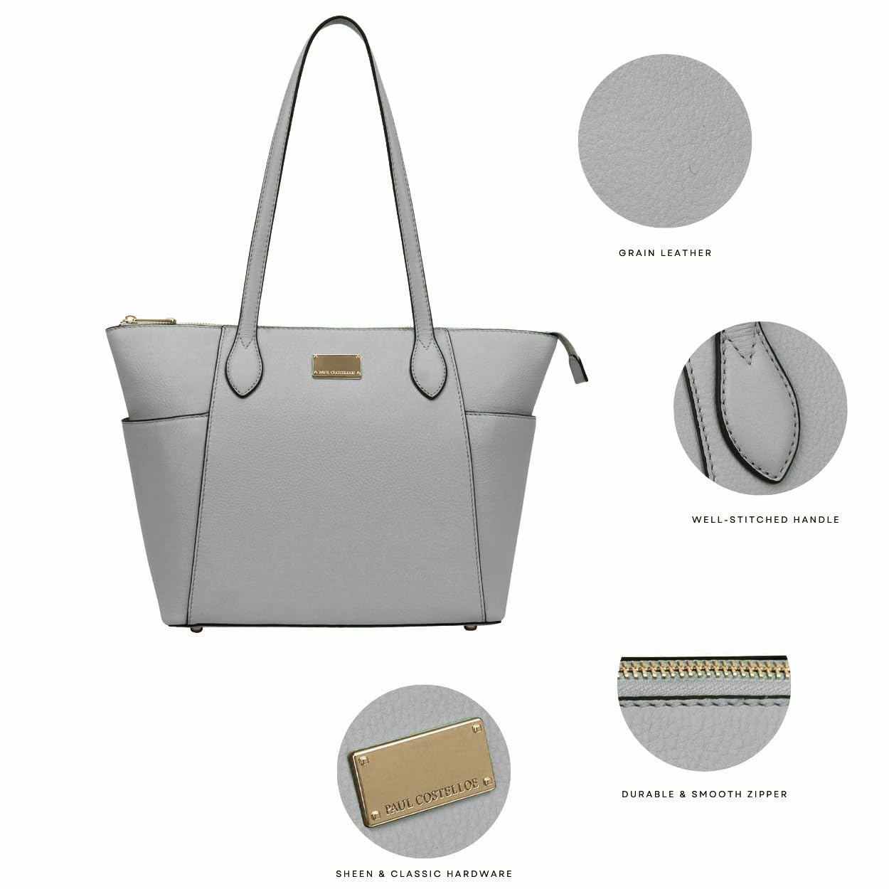 - PAUL COSTELLOE Genuine Leather Tote Bag -