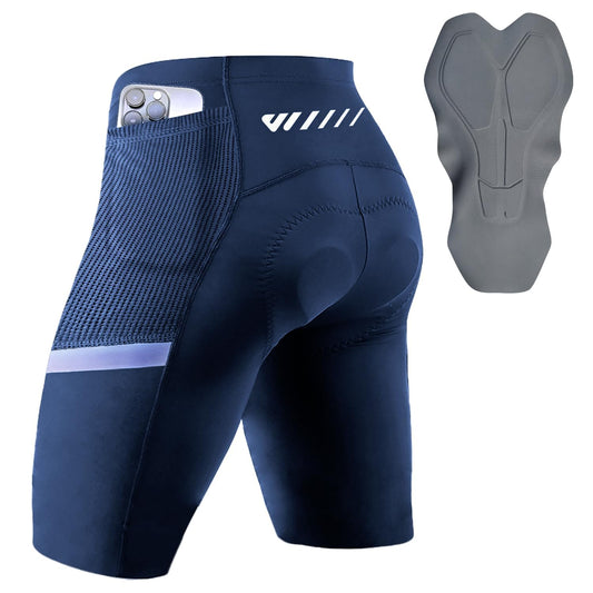 - Wulibike Cycling Shorts Mens,Quick Dry Breathable with Pocket Blue L