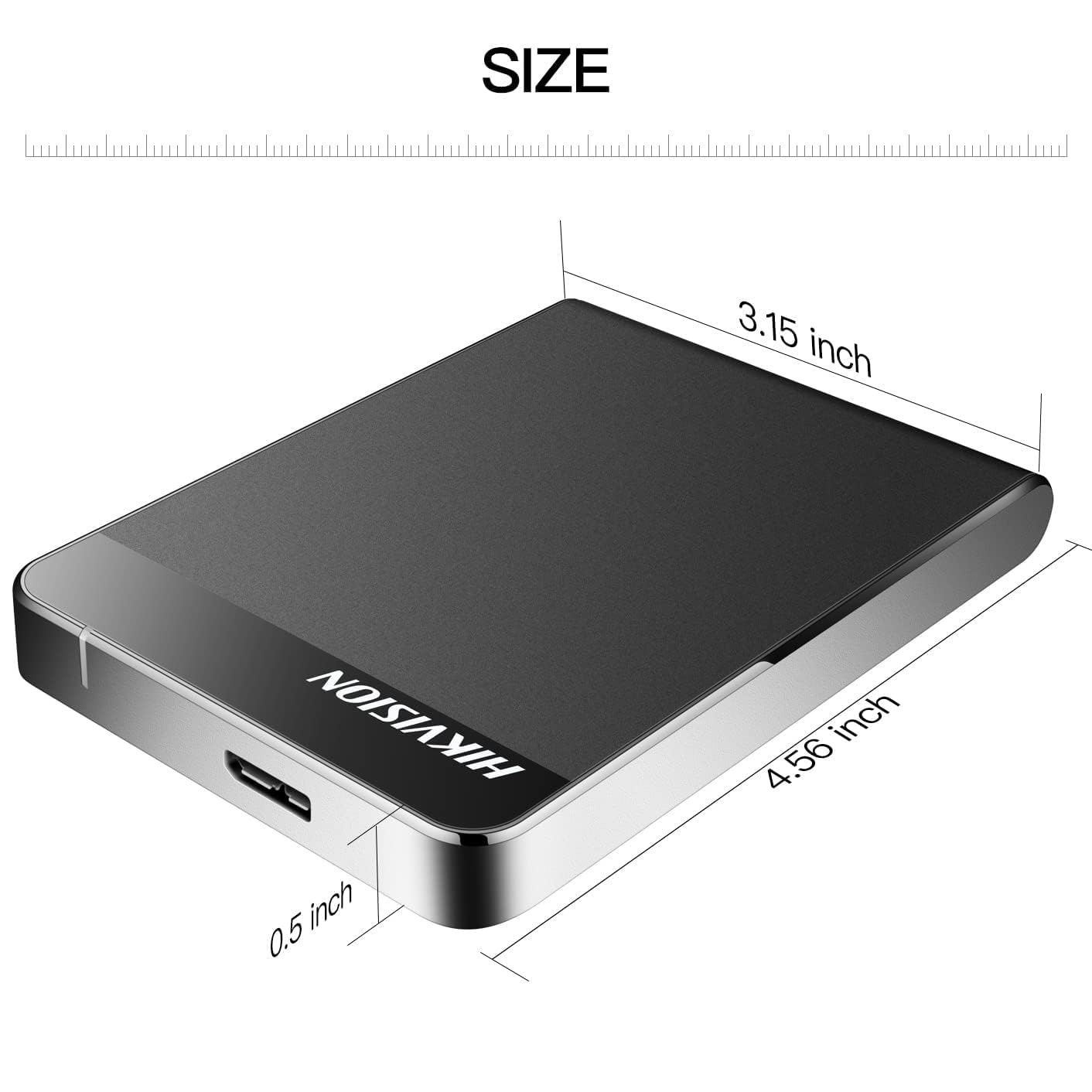 - Hikvision External Hard Drive | 1TB | Ultra-Thin 2.5 Inch Portable USB -