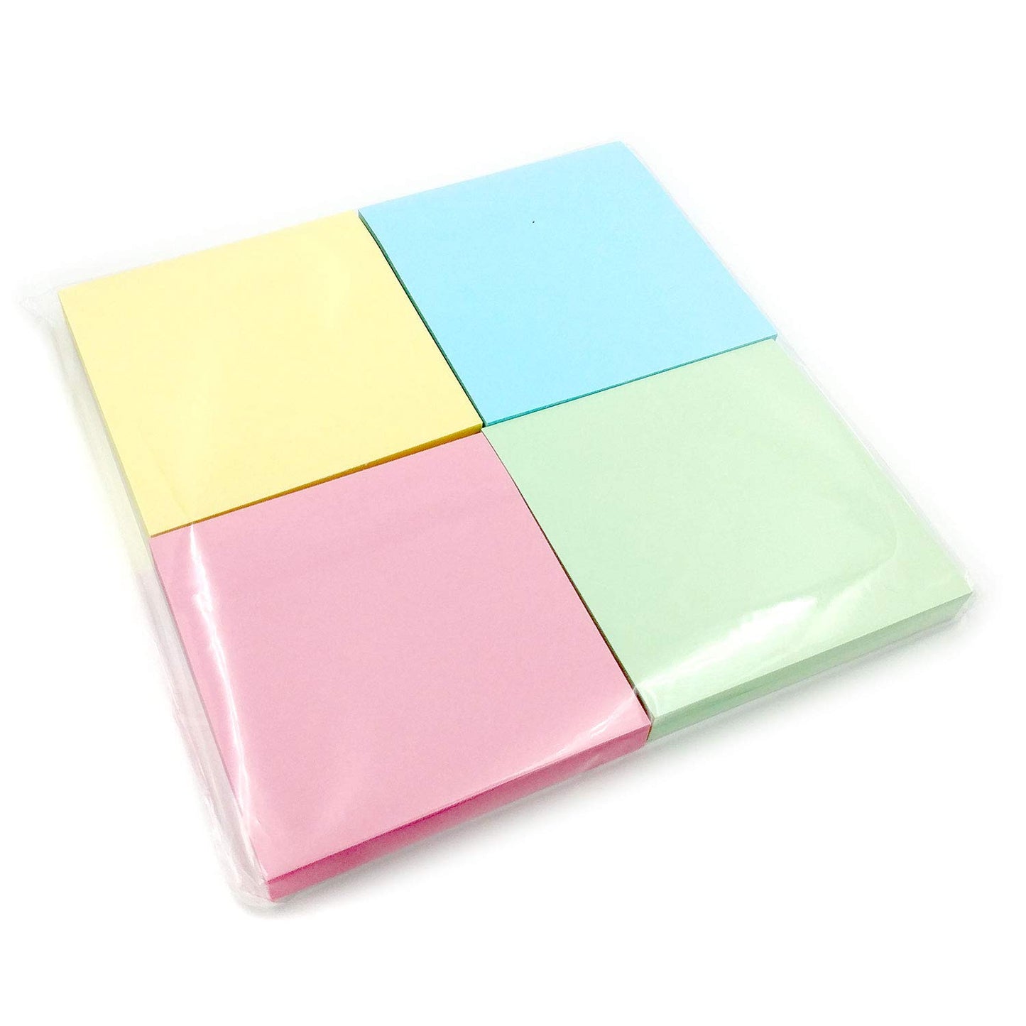 400 Pastel Sticky Notes (76x76mm) - Colourful Removable Adhesive Memo Pads in Blue, Pink, Green, Yellow | Set of 4 Pads (100 Sheets Each) | Office, Home & School Use - 4 Packs