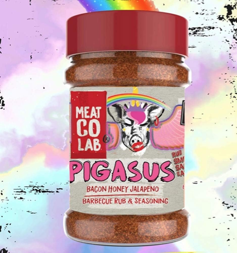 Angus & Oink Gift Set | Best of BBQ Gift Box | BBQ Rubs | 1 x Sweet Bones & Butts 220G | 1 x Dirty Cow Seasoning 220G | 1 x Pigasus 220G | 1 x Porky White Chick 220G | BBQ Lover Gift Set