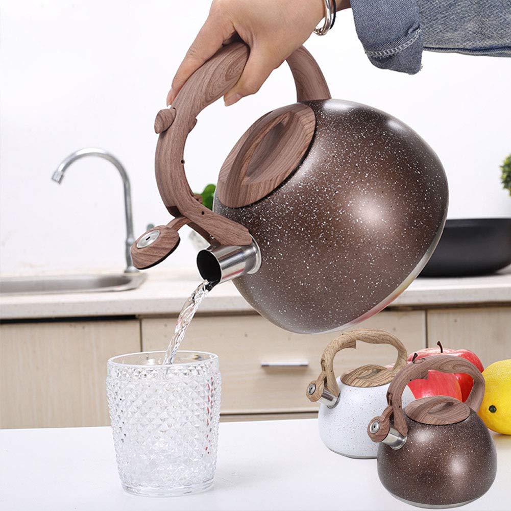 - Fuyamp Marble Stainless Steel Stove Top Whistling Kettle | 3L | Kitchen Teapot -
