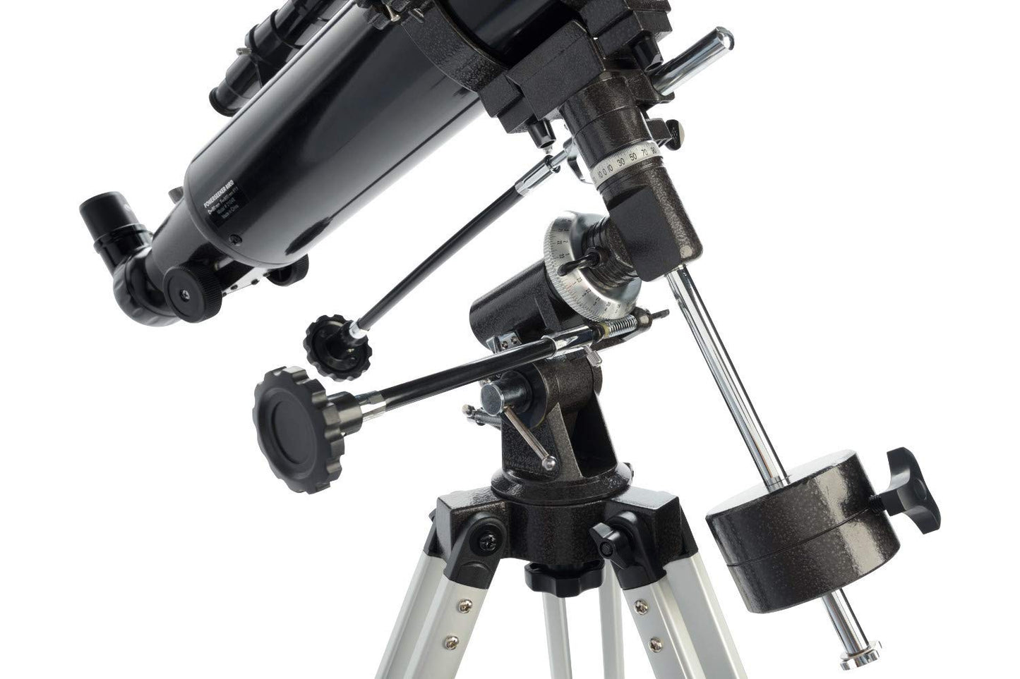 Celestron 21048 PowerSeeker 80EQ Refractor Telescope - includes Two Eyepieces, Erect Image Diagonal, 3x Barlow Lens, Height-adjustable Tripod and Deluxe Accessory Tray, Black