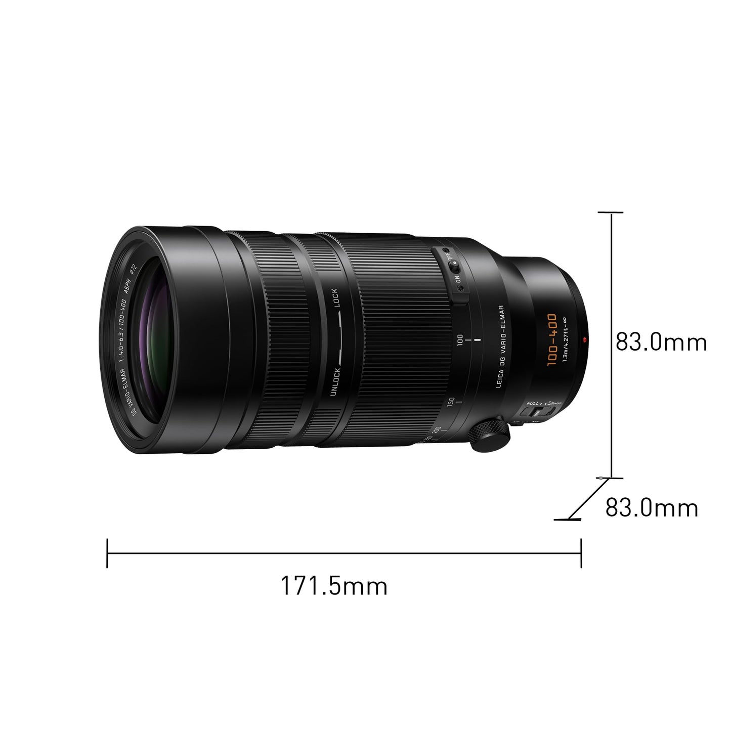 - Panasonic Lumix H-RSA100400E Leica | DG Vario-Elmar 100-400mm Ultra Zoom -