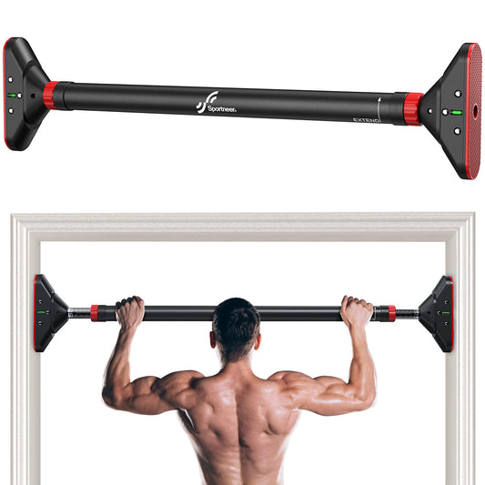 - Sportneer Pull Up Bar | Doorway Chin Up Bar | Adjustable 75-94cm (29.5in-37in) | Up to 200kg Capacity -