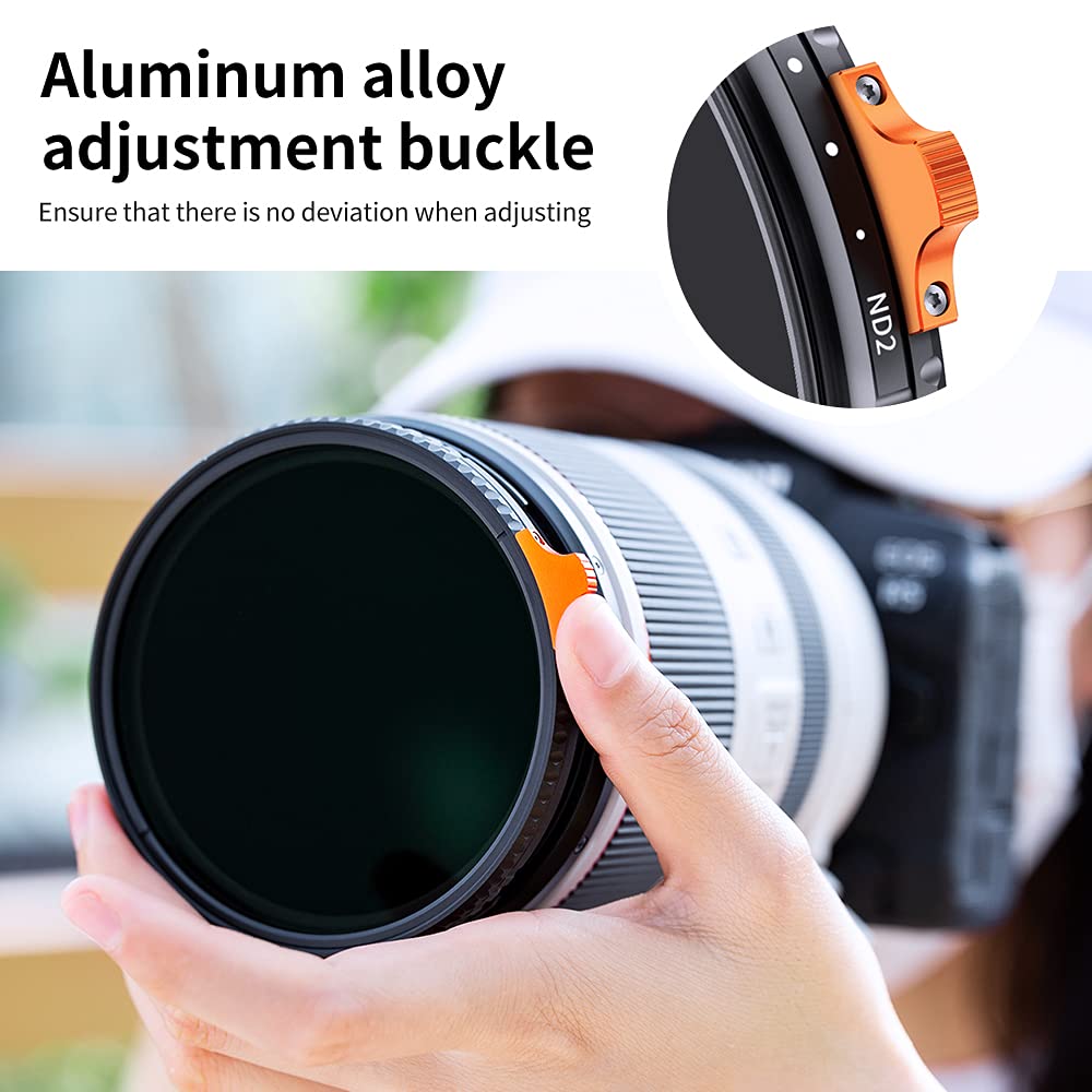 - K&F Concept 49mm Variable ND Filter | ND2- ND400 | High Definition Nano X Adjustable Fader | Neutral Density Lens Filters -
