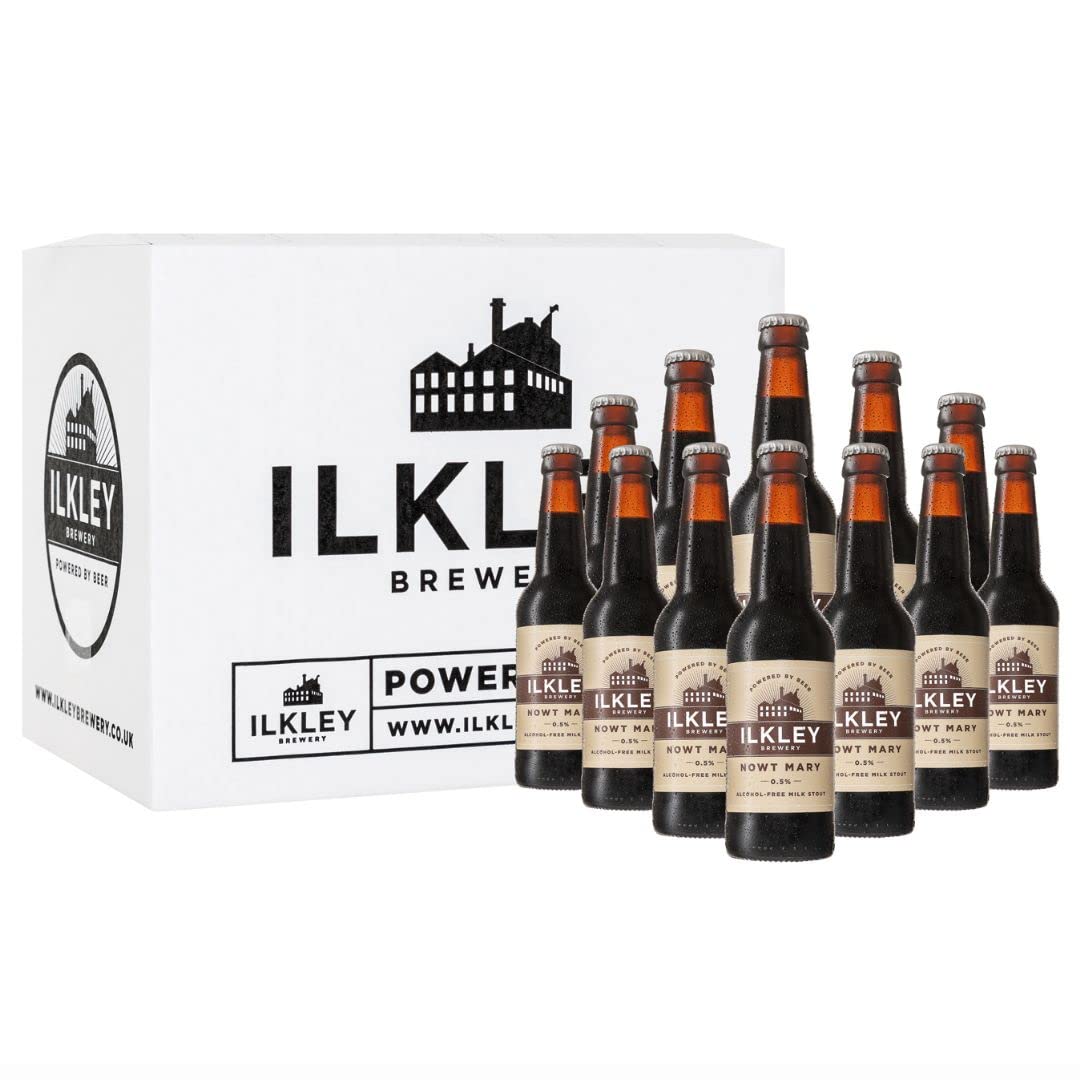 - Ilkley Brewery Alcohol Free Beers Nowt Mary Stout | Non-Alcoholic Ale Coffee Milk Stout 0.5% ABV Dark Beer | 12 x 330ml Bottles | Low Carb, Low Calorie Zero Alcohol Beers | Local Yorkshire Craft Ale -