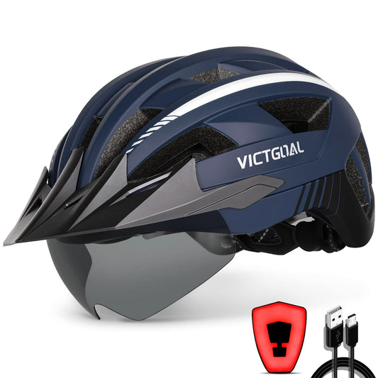 - Victgoal Bike Helmet with USB Rechargeable LED Light -