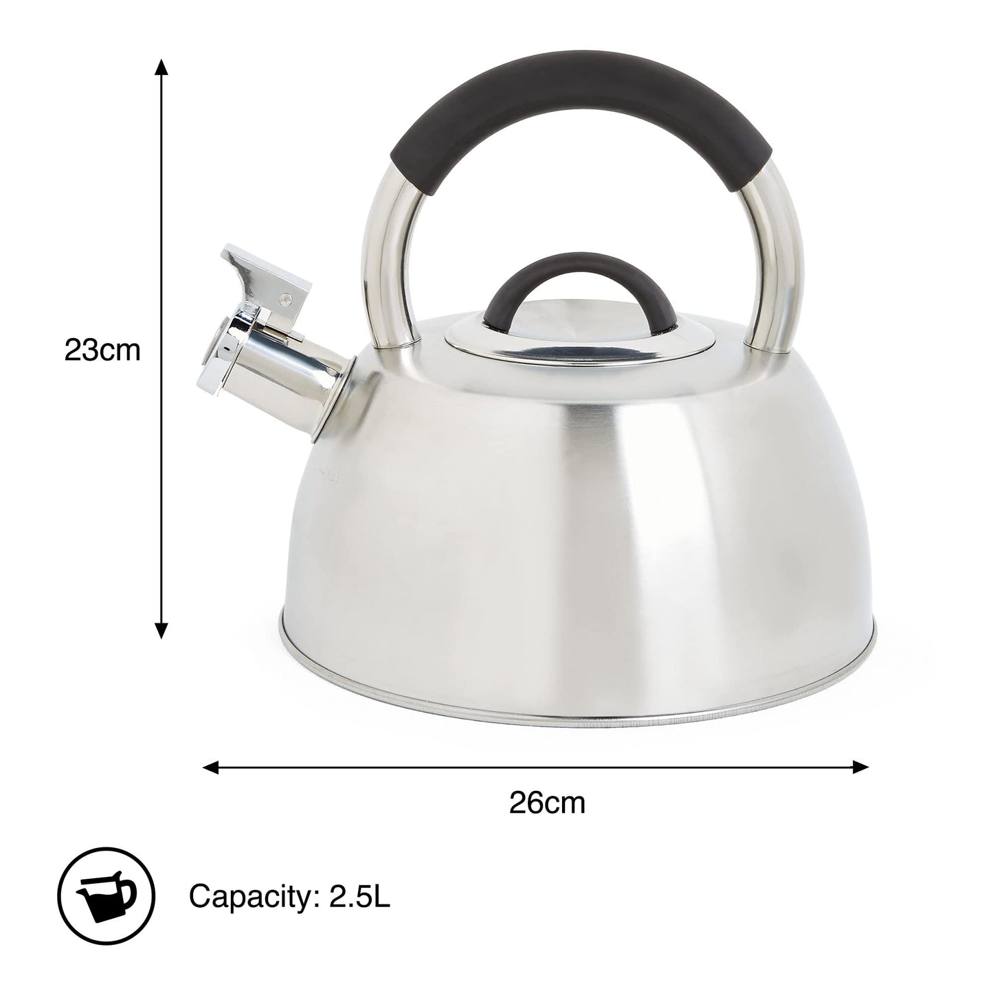 - VonShef Stove Top Kettle, Stainless Steel Whistling Kettle