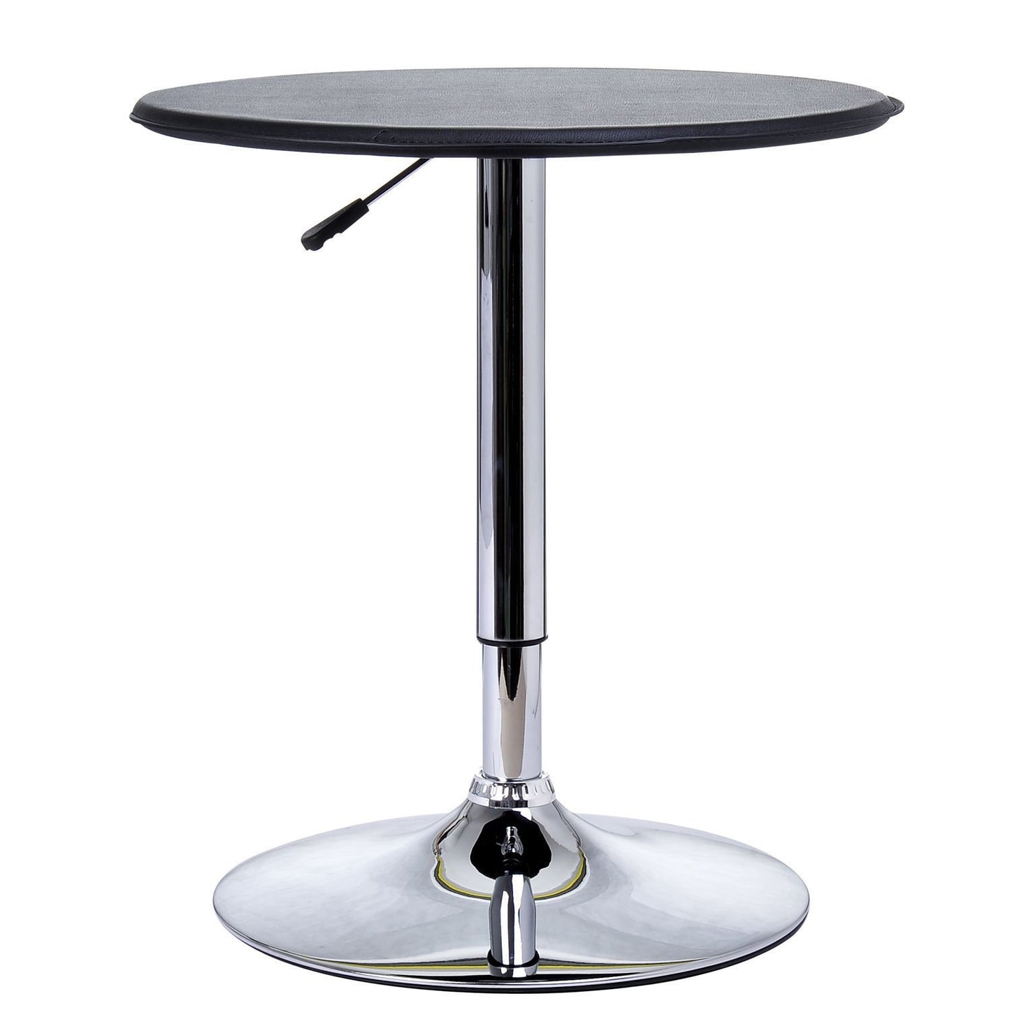 - HOMCOM Adjustable Round Bistro Bar Table | PVC Leather Top | Steel Base -