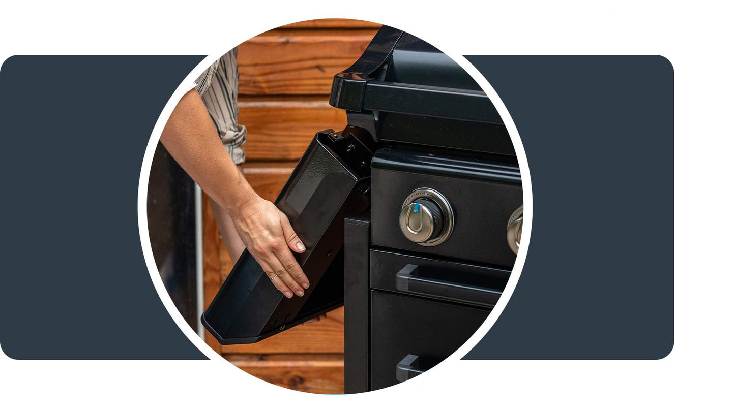 Campingaz Gas BBQ 4 Series Select S, Barbecue Gas Grill with 4 Stainless Steel Burners, 1 Side Burner, Lid with Thermometer, InstaClean Aqua, Culinary Modular System, 13.6kW