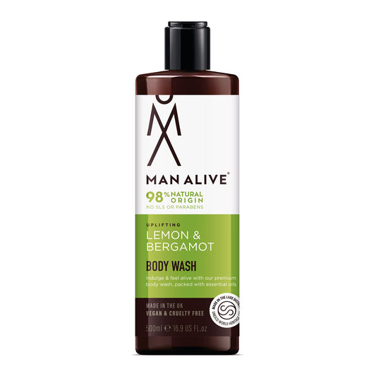 - MAN ALIVE Shower Gel for men | 500ml mens body wash & face wash -
