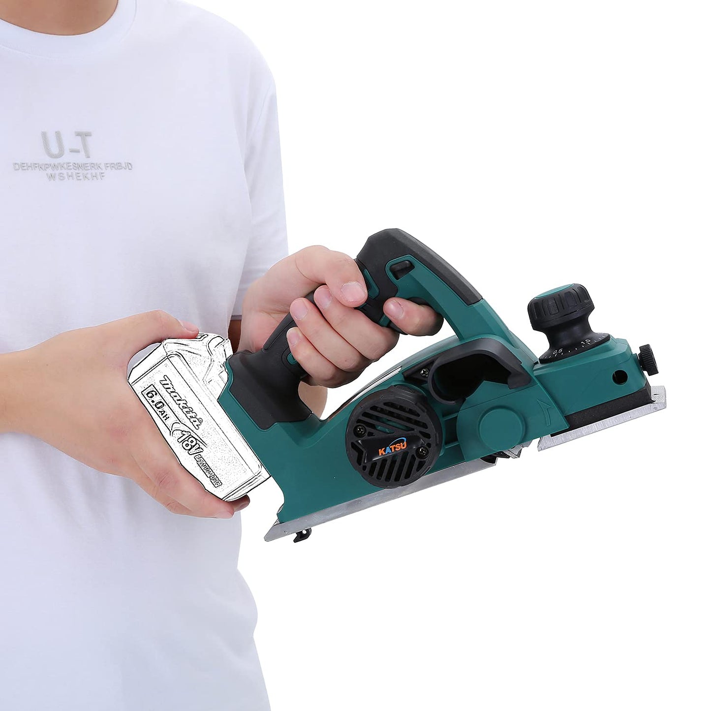 - KATSU Cordless Planer | 21V/18V | Electric Hand Planer with 82mm Width and 2mm Depth -