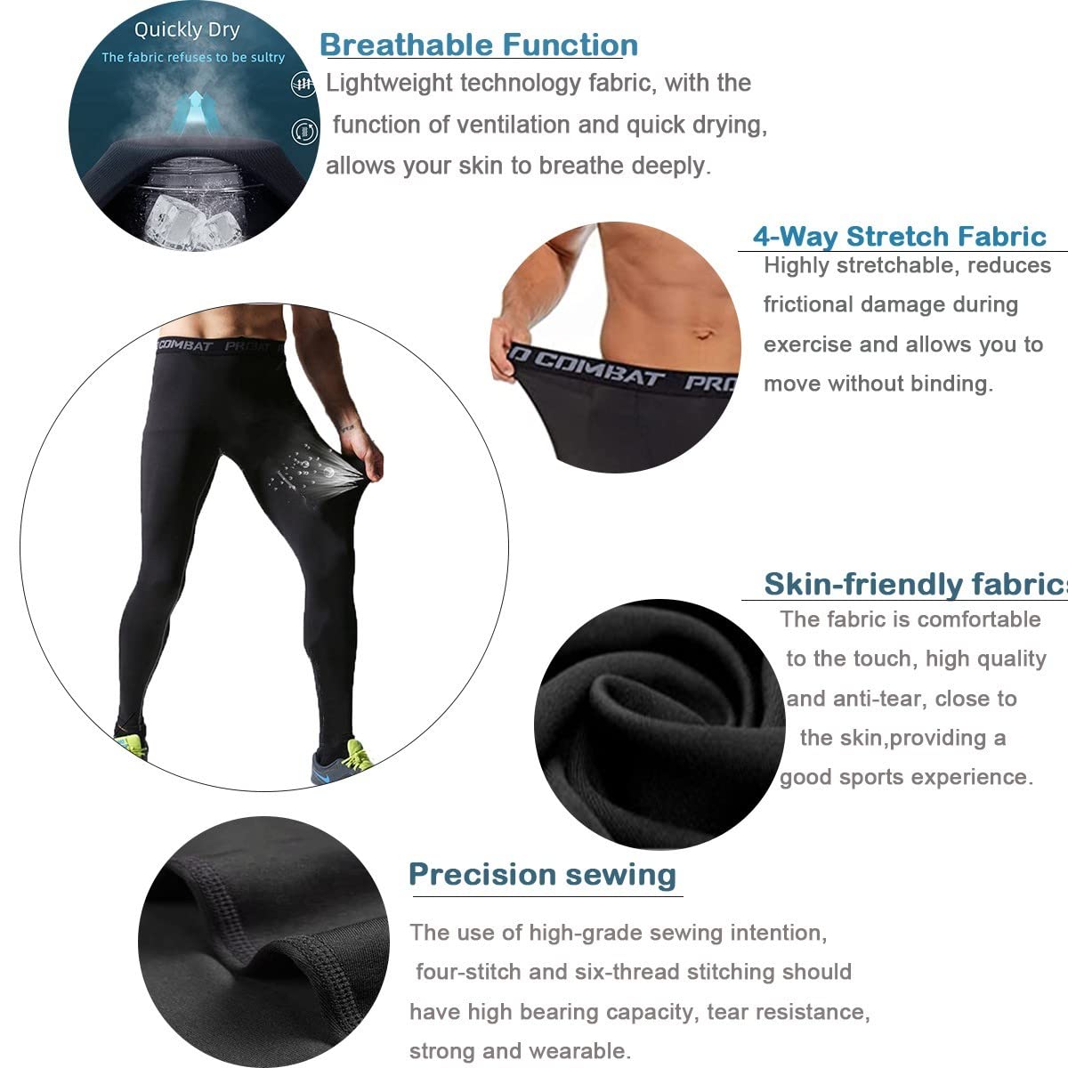 - Smatstyle Compression Trousers | Men's Sports Leggings | Running Trousers -