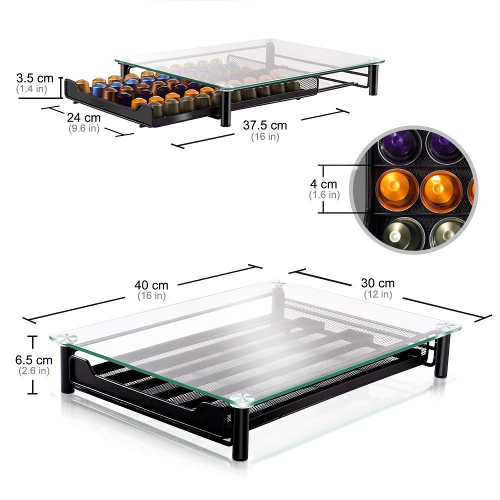 - Masthome Coffee Pods Storage | 60 Capsule Drawer & Machine Stand -