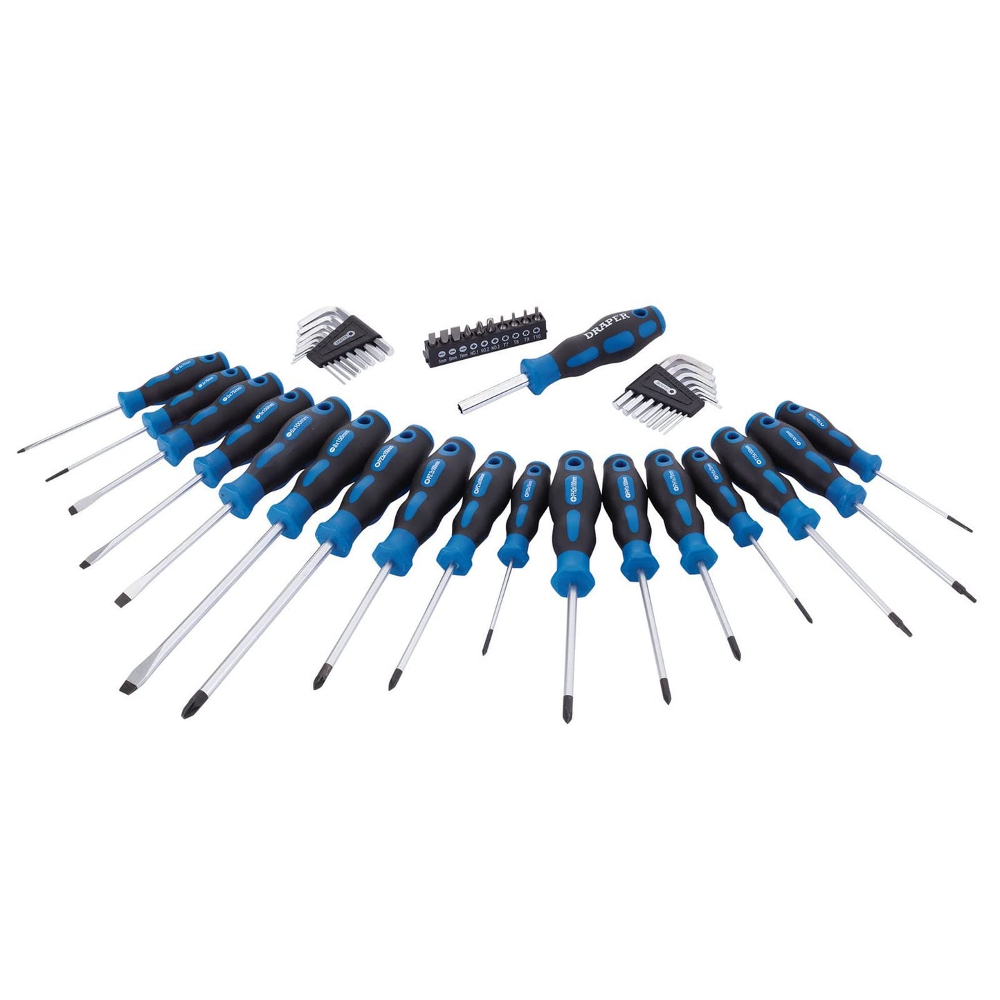 - Draper 44 Piece Precision Screwdriver Hex Key and Bit Set | Soft Grip Drivers Hand Tools | DIY and Professional Kit | Tool Stand | Magnetic Tips | 81294 -