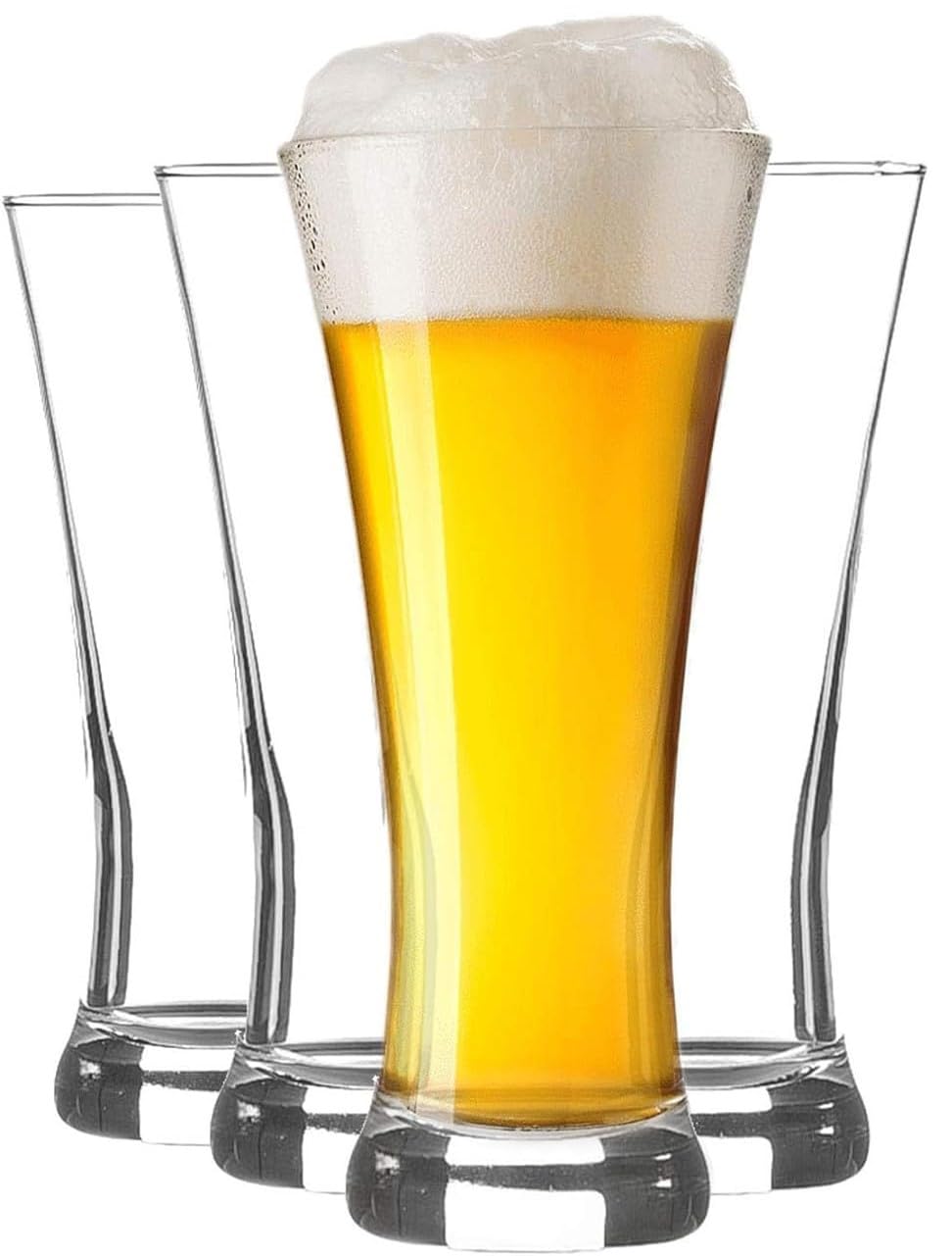 - Rink Drink 4 Piece Pilsner Beer Glasses Set | European Pub Bar Lager Pint Glass | 380ml -