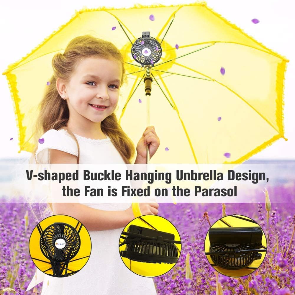 - VersionTech Hand Held Fan,Portable Handheld USB Rechargeable Fans with 3 Speeds -
