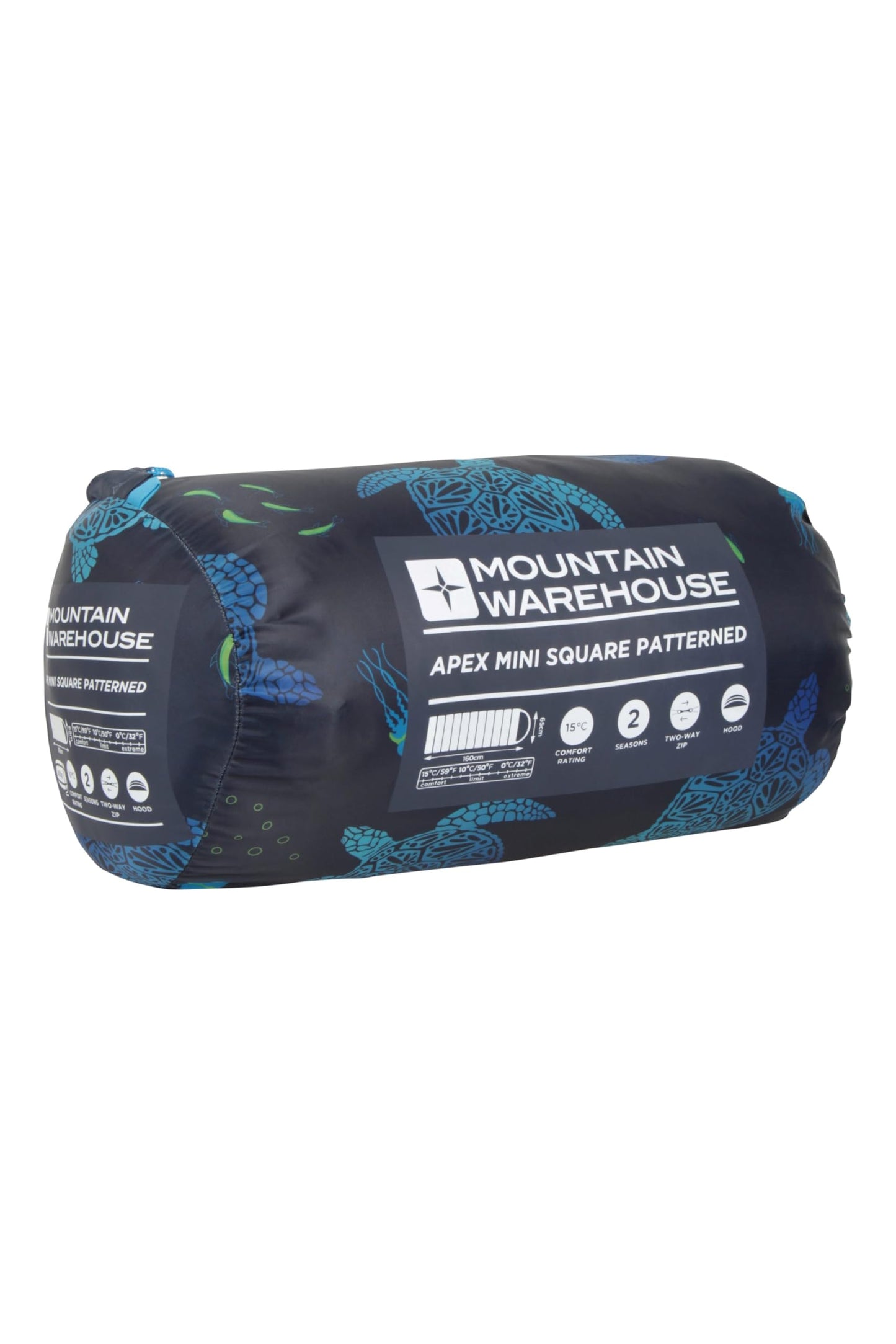 - Mountain Warehouse Apex Mini Square Patterned Sleeping Bag | 2 Season -