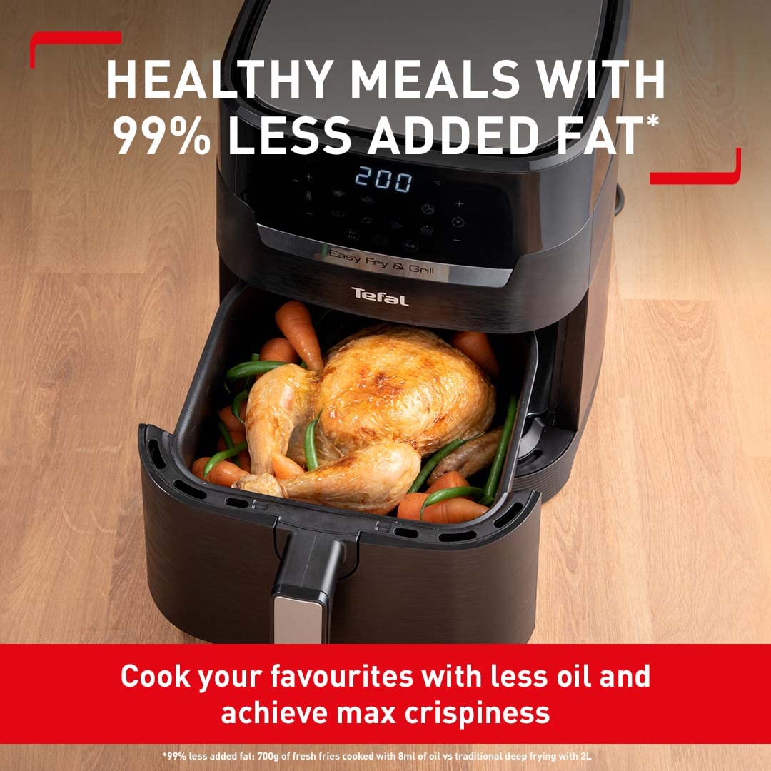- Tefal | Easy Fry Precision 2-in-1 Digital Air Fryer and Grill | 4.2 Litre Capacity | Black -