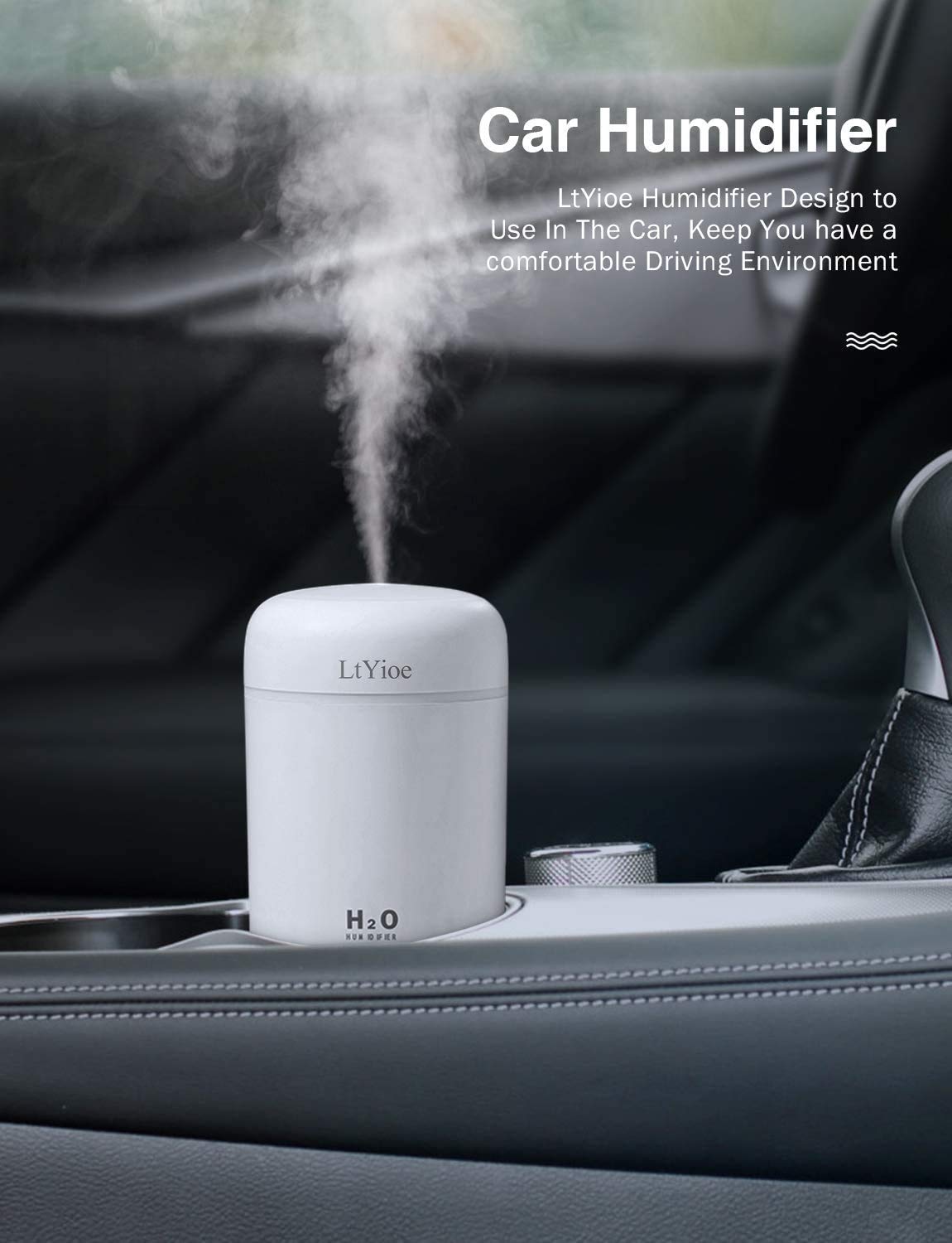 - LtYioe Humidifier | Portable Mini Humidifiers | 2 Mist Modes and Auto Shut-Off -