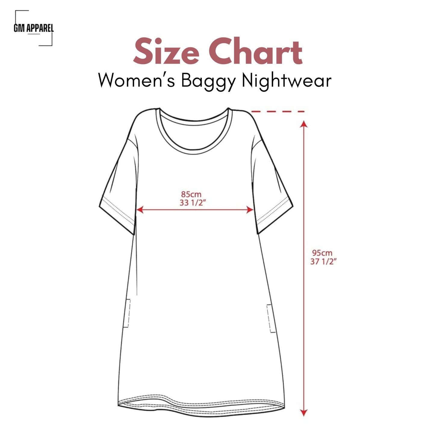- GM Apparel Women’s Baggy Nighty Nightgown -
